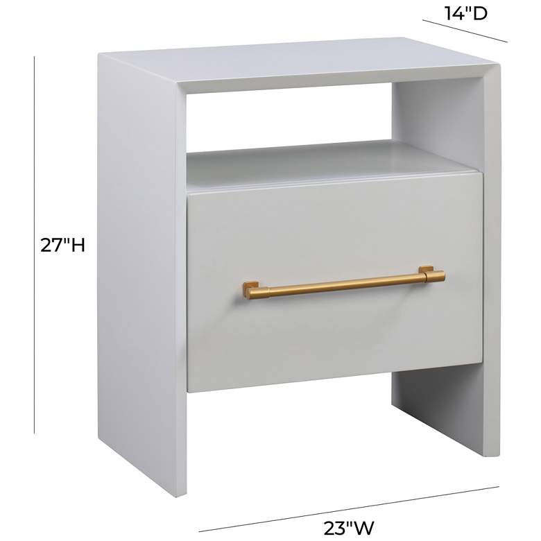 Image 7 Libre 23" Wide White Wood 1-Drawer 1-Shelf Nightstands Set of 2 more views