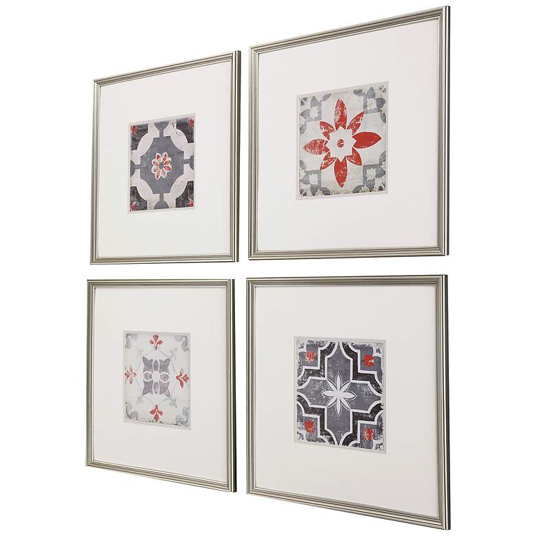 Image 5 Libson Tiles 22 inch Square 4-Piece Framed Wall Art Set more views