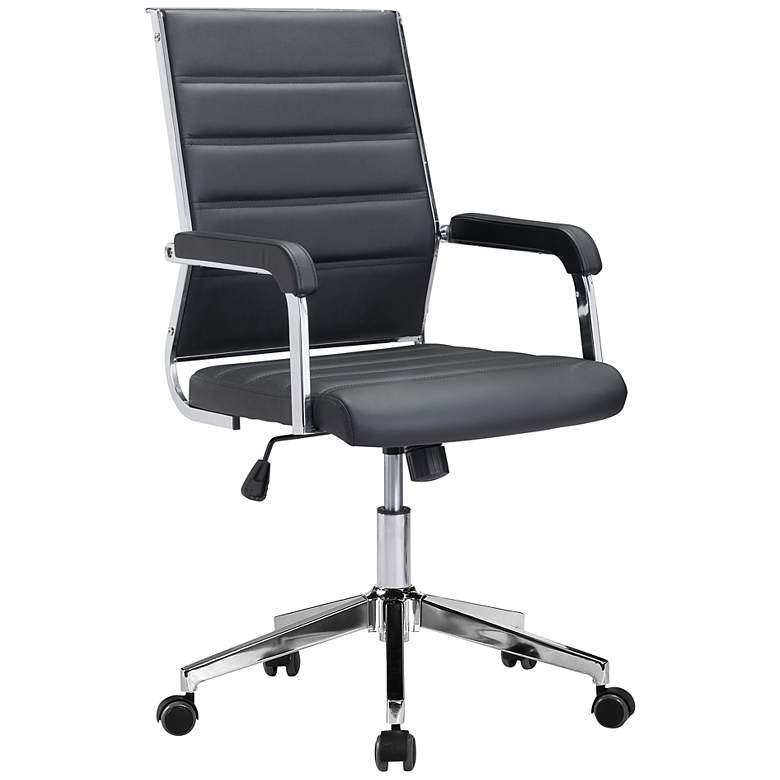 Image 2 Liderato Black Faux Leather Adjustable Swivel Office Chair