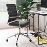 Thumbnail1 of Liderato Black Faux Leather Adjustable Swivel Office Chair