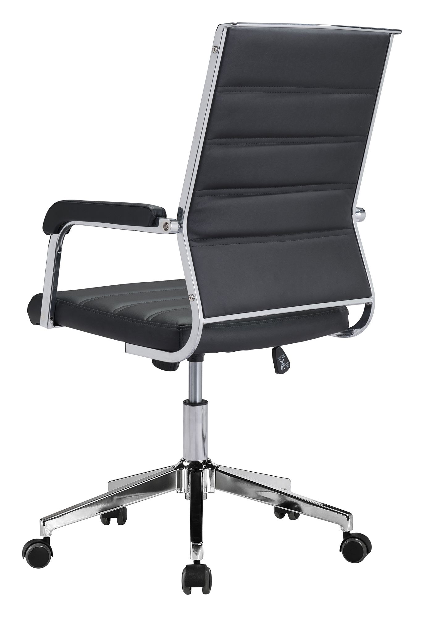 Liderato Black Faux Leather Adjustable Swivel Office Chair