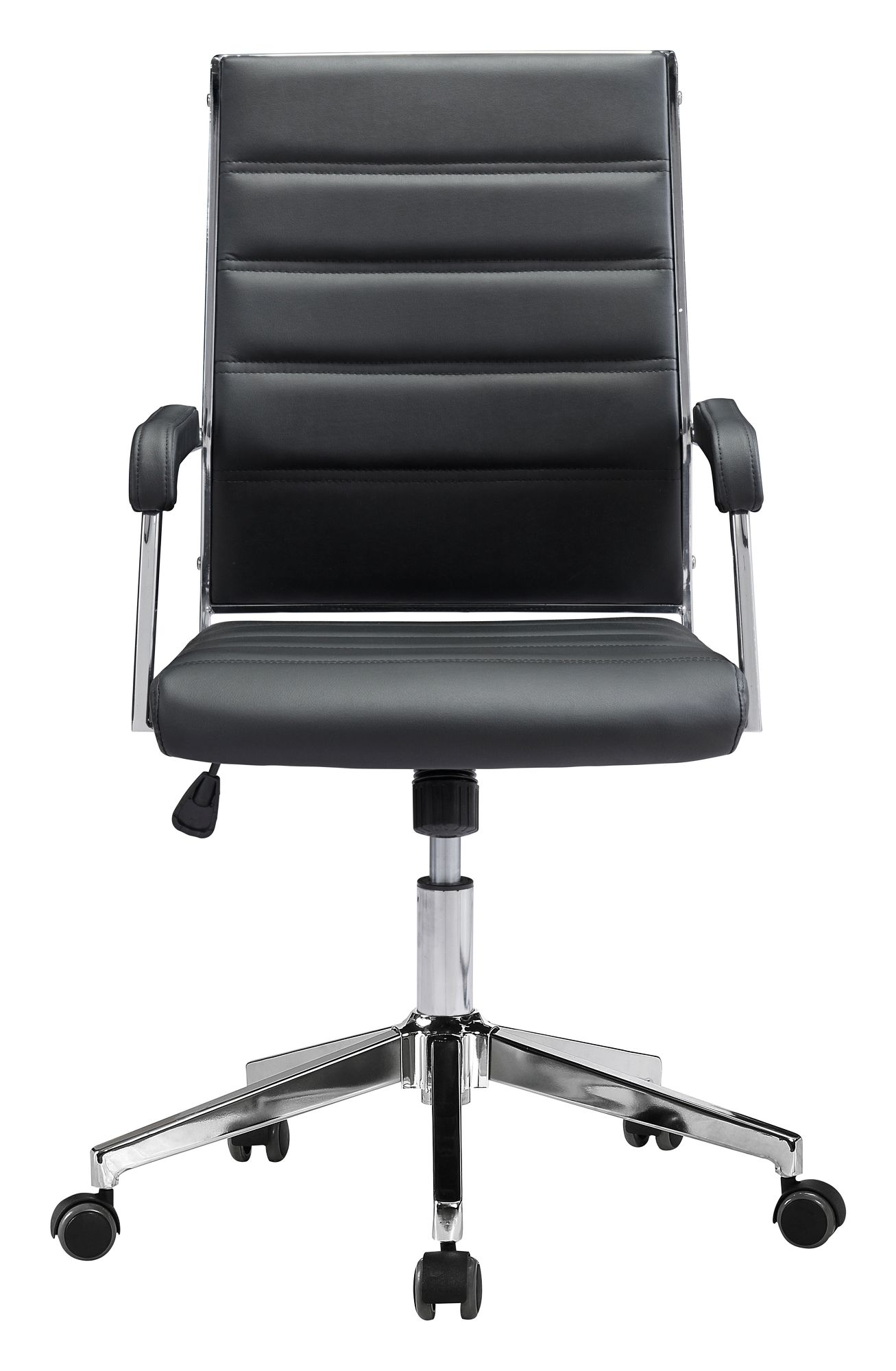 Liderato Black Faux Leather Adjustable Swivel Office Chair