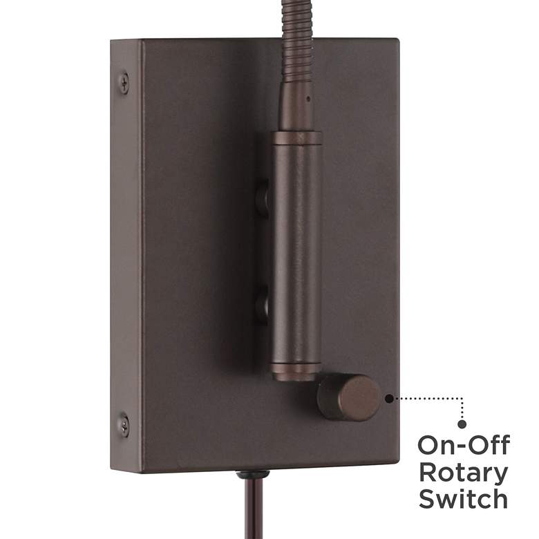 Image 4 Lido Adjustable Gooseneck Bronze Plug-In Wall Reading Light Set of 2 more views