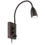 6_Lido Adjustable Gooseneck Bronze Plug-In Wall Reading Light more views