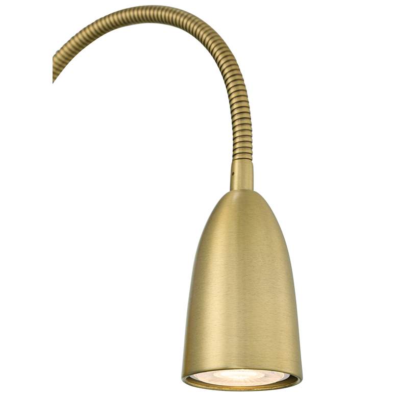 Image 4 Lido Adjustable Gooseneck Gold Plug-In Wall Reading Light more views