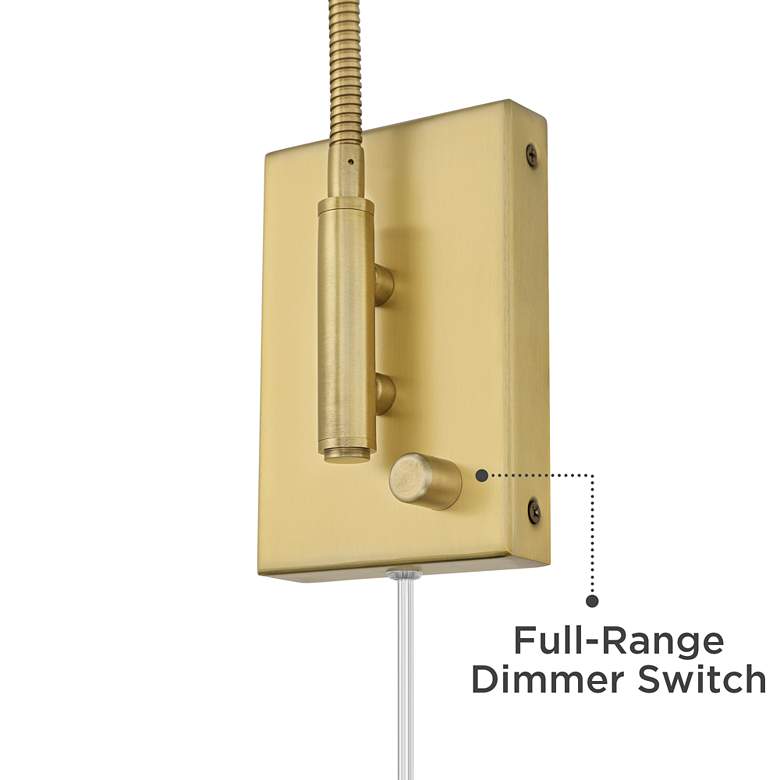Image 5 Lido Adjustable Gooseneck Gold Plug-In Wall Reading Light more views