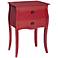 Lido Two-Drawer Red Accent Cabinet