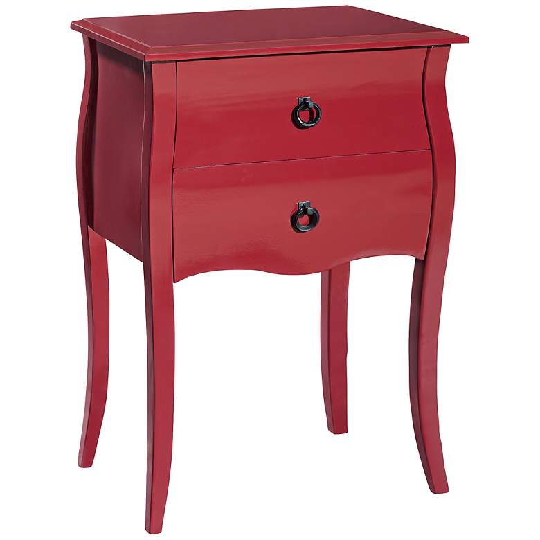Image 1 Lido Two-Drawer Red Accent Cabinet