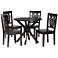 Liese Dark Brown Wood 5-Piece Dining Table and Chair Set