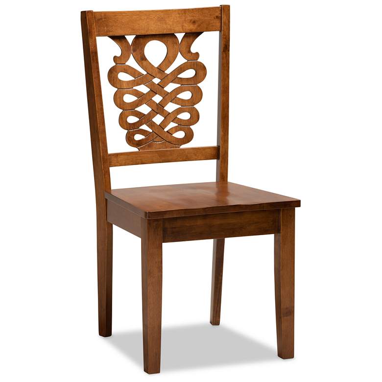 Image 2 Liese Walnut Brown Wood 5-Piece Dining Table and Chair Set more views