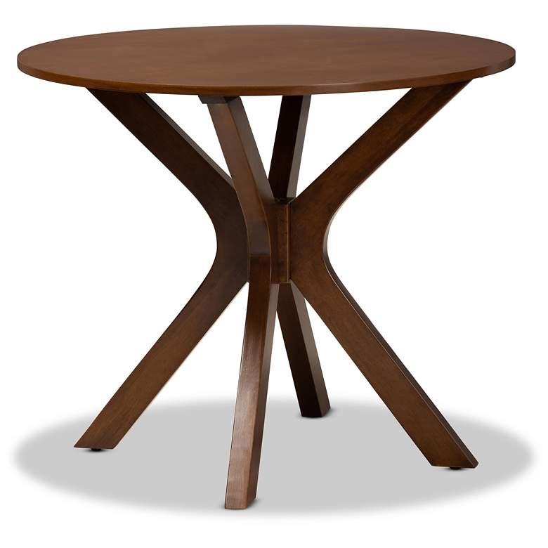 Image 3 Liese Walnut Brown Wood 5-Piece Dining Table and Chair Set more views