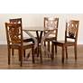 Liese Walnut Brown Wood 5-Piece Dining Table and Chair Set