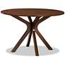 Liese Walnut Brown Wood 7-Piece Dining Table and Chair Set