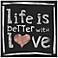 Life Is Better With Love 20" High Canvas Wall Art