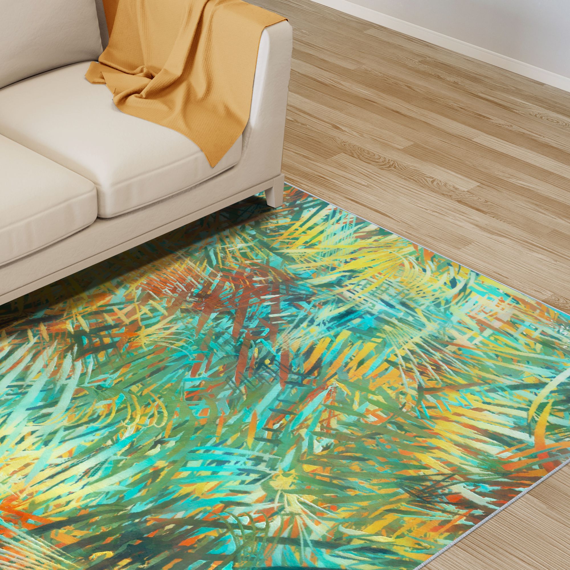 Image 5 Life of the Party I Washable Abstract Art Area Rug size 5'x8' more views