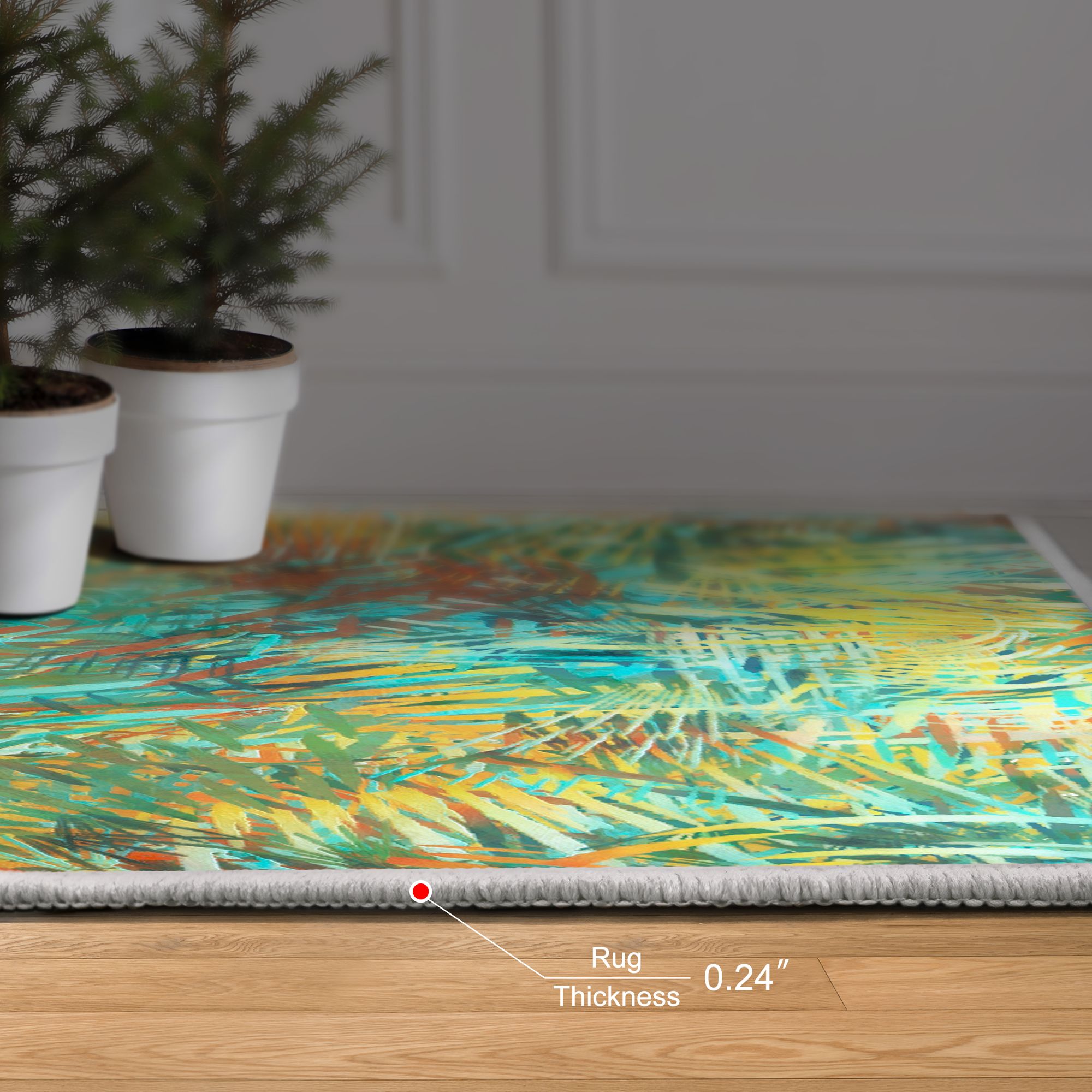 Image 6 Life of the Party I Washable Abstract Art Area Rug size 5'x8' more views