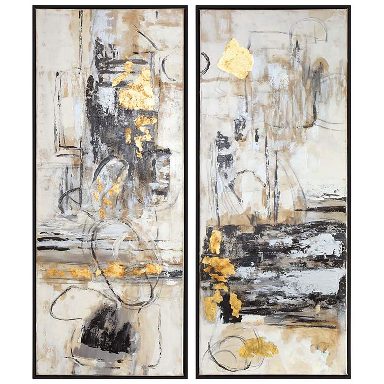 Image 2 Life Scenes 51" High 2-Piece Framed Canvas Wall Art Set