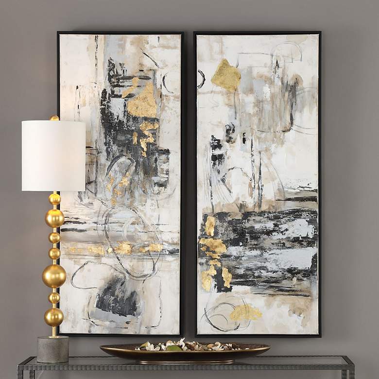 Image 1 Life Scenes 51" High 2-Piece Framed Canvas Wall Art Set