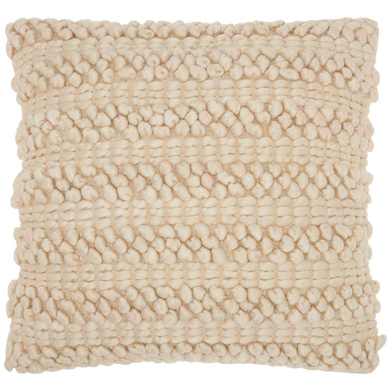 Image 1 Life Styles Beige Woven Stripes 20" Square Throw Pillow