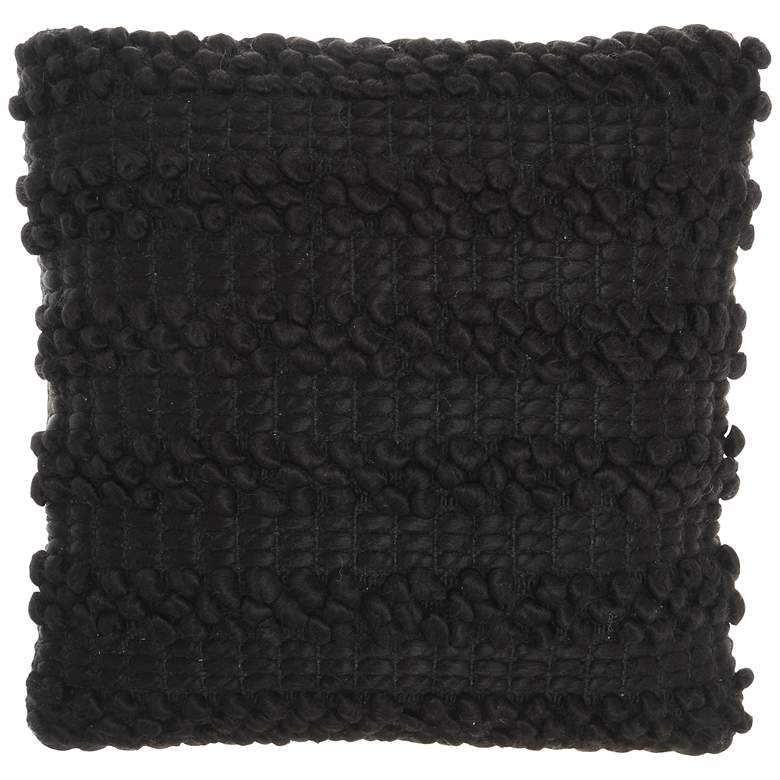 Image 2 Life Styles Black Woven Stripes 17" Square Throw Pillow