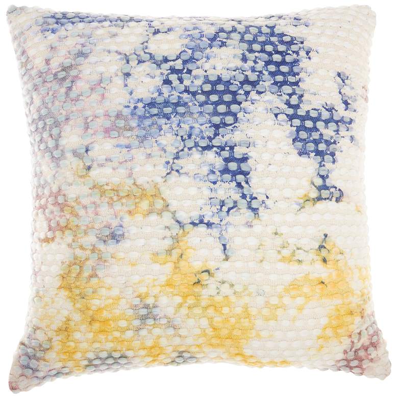 Image 2 Life Styles Blue and Yellow Tie-Dye 22" Square Throw Pillow