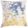 Life Styles Blue and Yellow Tie-Dye 22" Square Throw Pillow