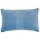 Life Styles Blue Hand-Stitched Velvet 20" x 12" Throw Pillow