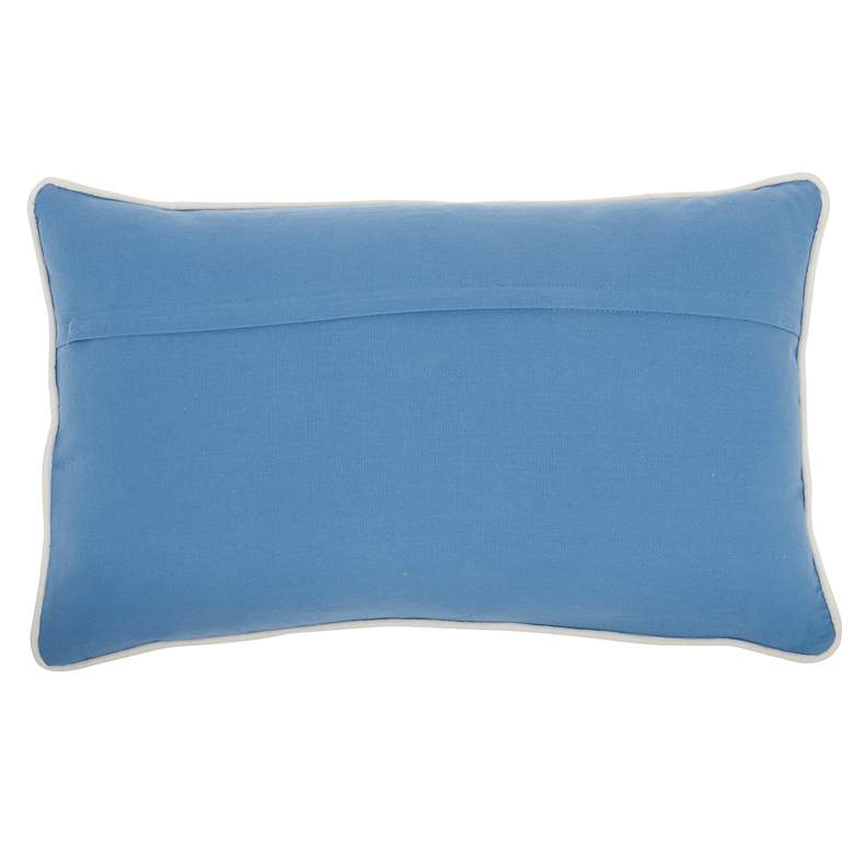 Image 4 Life Styles Blue Hand-Stitched Velvet 20 inch x 12 inch Throw Pillow more views