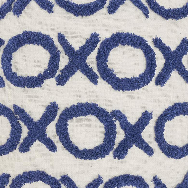 Image 3 Life Styles Blue Ink Tufted XOXO 18" Square Throw Pillow more views
