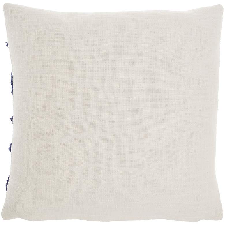 Image 4 Life Styles Blue Ink Tufted XOXO 18" Square Throw Pillow more views