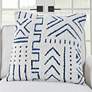 Life Styles Blue Ink Woven Boho 20" Square Throw Pillow