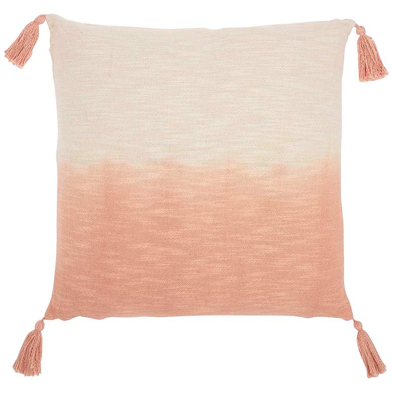 Image 2 Life Styles Blush Ombre Tassels 22 inch Square Throw Pillow