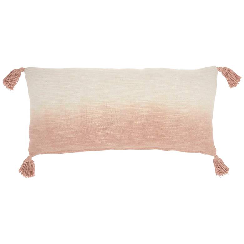 Image 2 Life Styles Blush Ombre Tassels 30" x 14" Throw Pillow