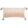 Life Styles Blush Ombre Tassels 30" x 14" Throw Pillow