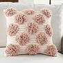 1_Life Styles Blush Tufted Pom Poms 18" Square Throw Pillow