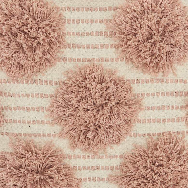 Image 3 Life Styles Blush Tufted Pom Poms 18" Square Throw Pillow more views