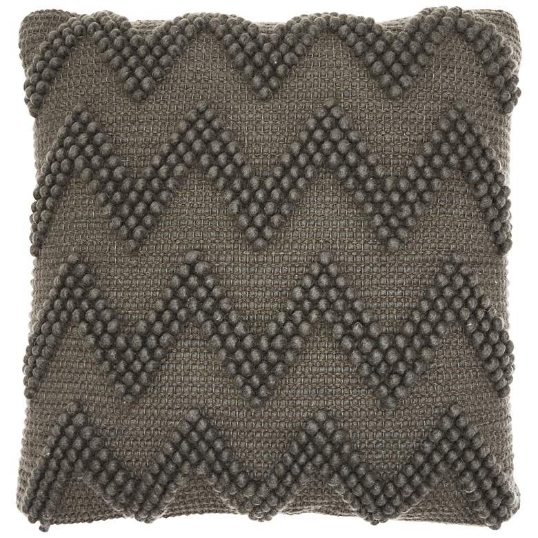 Image 2 Life Styles Charcoal Chevron 20 inch Square Throw Pillow