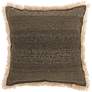Life Styles Charcoal Stonewash w/ Fringe 18" Square Pillow