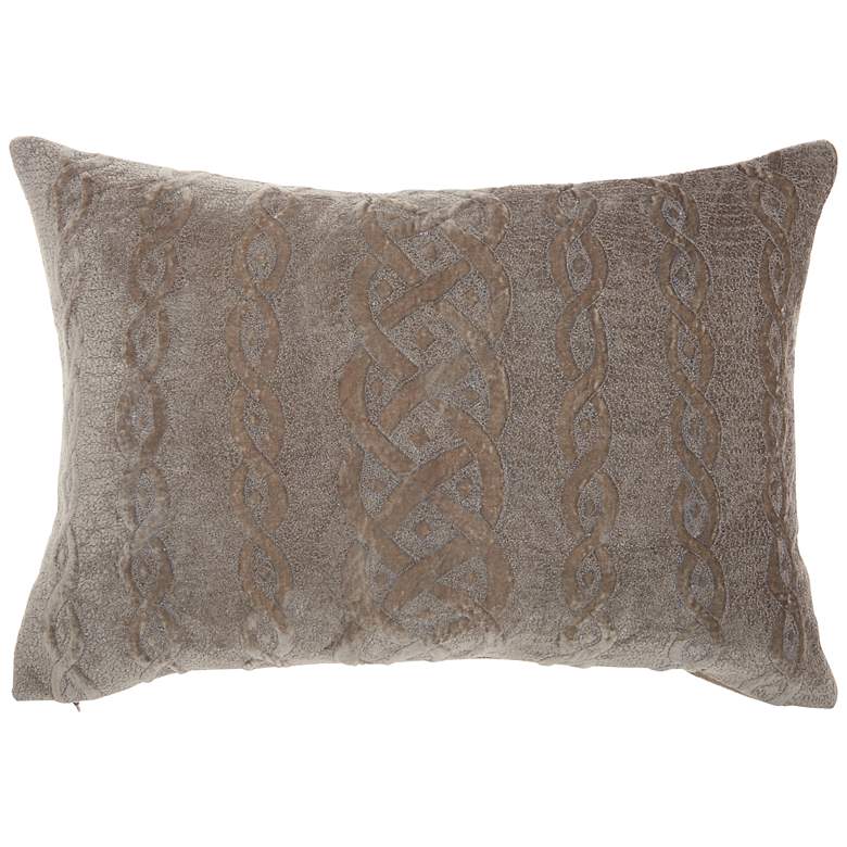 Image 1 Life Styles Charcoal Velvet Interlock 20 inchx14 inch Throw Pillow