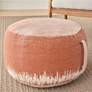 Life Styles Clay Stonewash Fabric Drum Pouf Ottoman