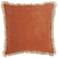 Life Styles Clay Stonewash w/ Fringe 18" Square Throw Pillow