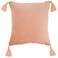 Life Styles Coral Hand-Knotted Velvet 18" Square Pillow