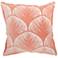Life Styles Coral Velvet Scallops 18" Square Throw Pillow