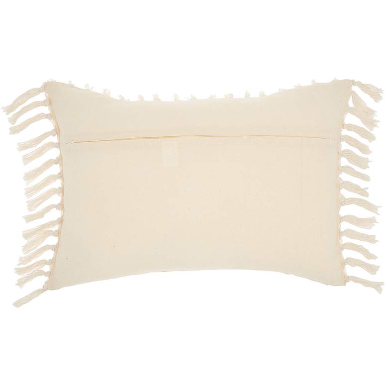 Image 4 Life Styles Cream Cut Fray Texture 20"x14" Throw Pillow more views