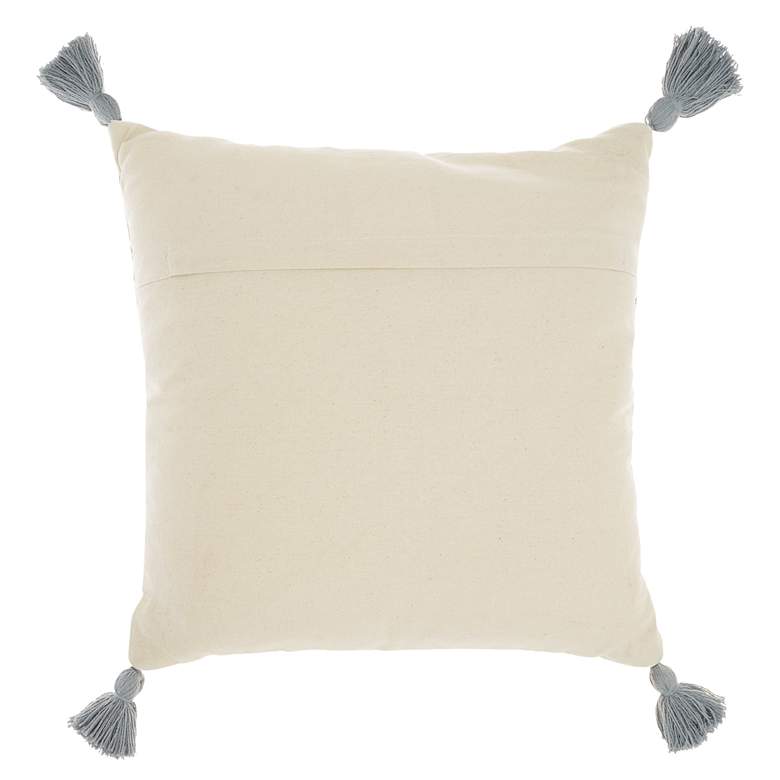 Image 4 Life Styles Gray Lattice 18" Square Throw Pillow w/ Tassels more views