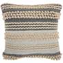 Life Styles Gray Ocean Stripes 20" Square Throw Pillow