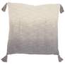 Life Styles Gray Ombre Tassels 22" Square Throw Pillow
