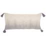 Life Styles Gray Ombre Tassels 30" x 14" Throw Pillow