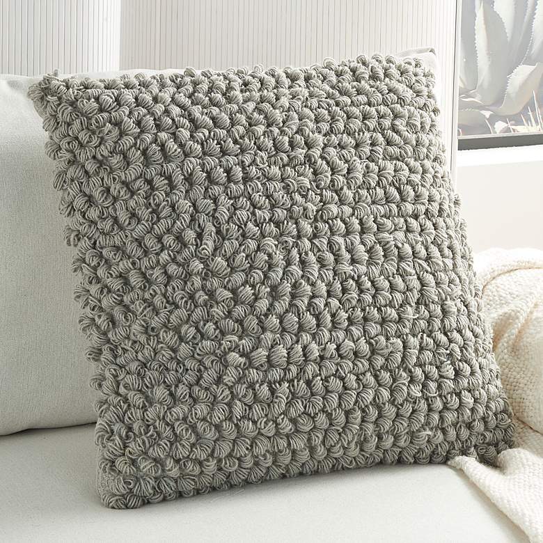 Image 1 Life Styles Gray Thin Group Loops 20 inch Square Throw Pillow