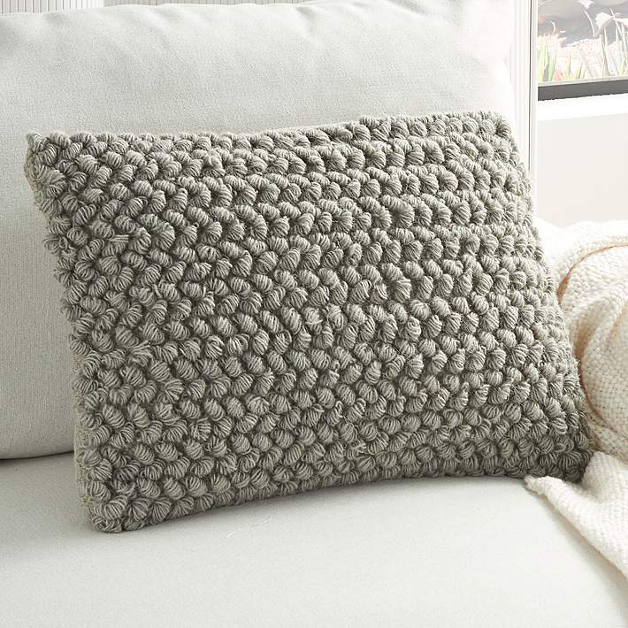 20 Arctic Gray Solid Throw Pillow - Feather & Down Filler